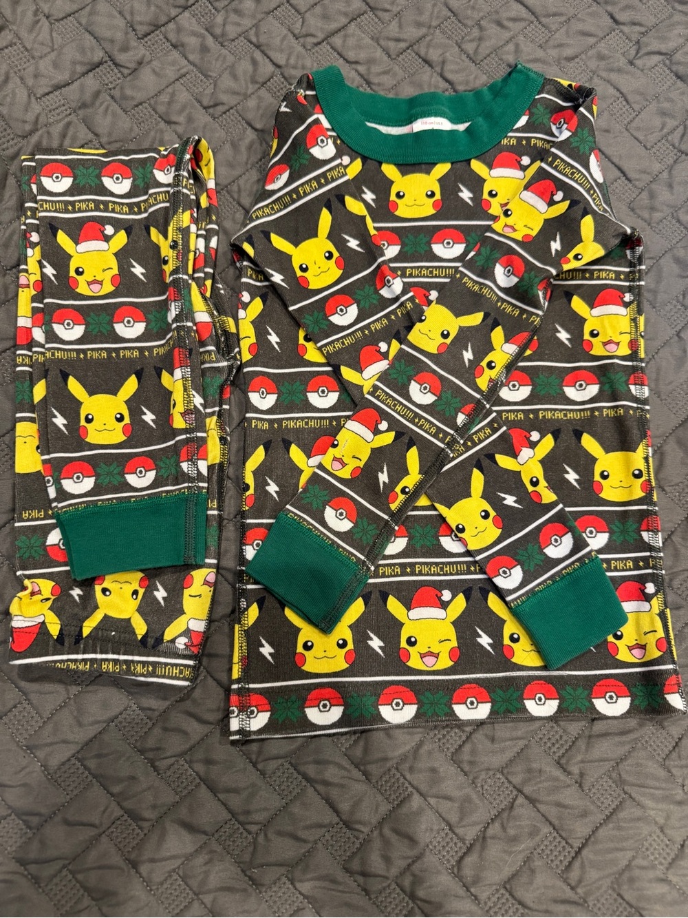 Hanna Anderson Pikachu Kids Pajama Set - Grey,Yellow, green etc